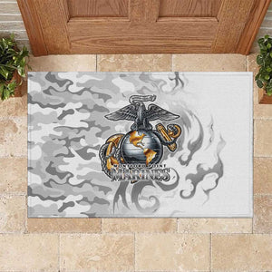 Montford Point Marines Rubber Doormat Flame Fire Military White Camo