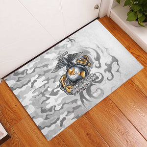 Montford Point Marines Rubber Doormat Flame Fire Military White Camo