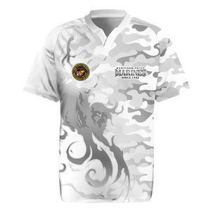 Montford Point Marines Rugby Jersey Flame Fire Military White Camo