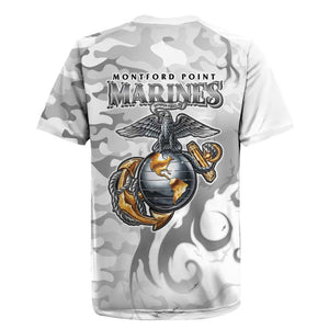 Montford Point Marines Rugby Jersey Flame Fire Military White Camo