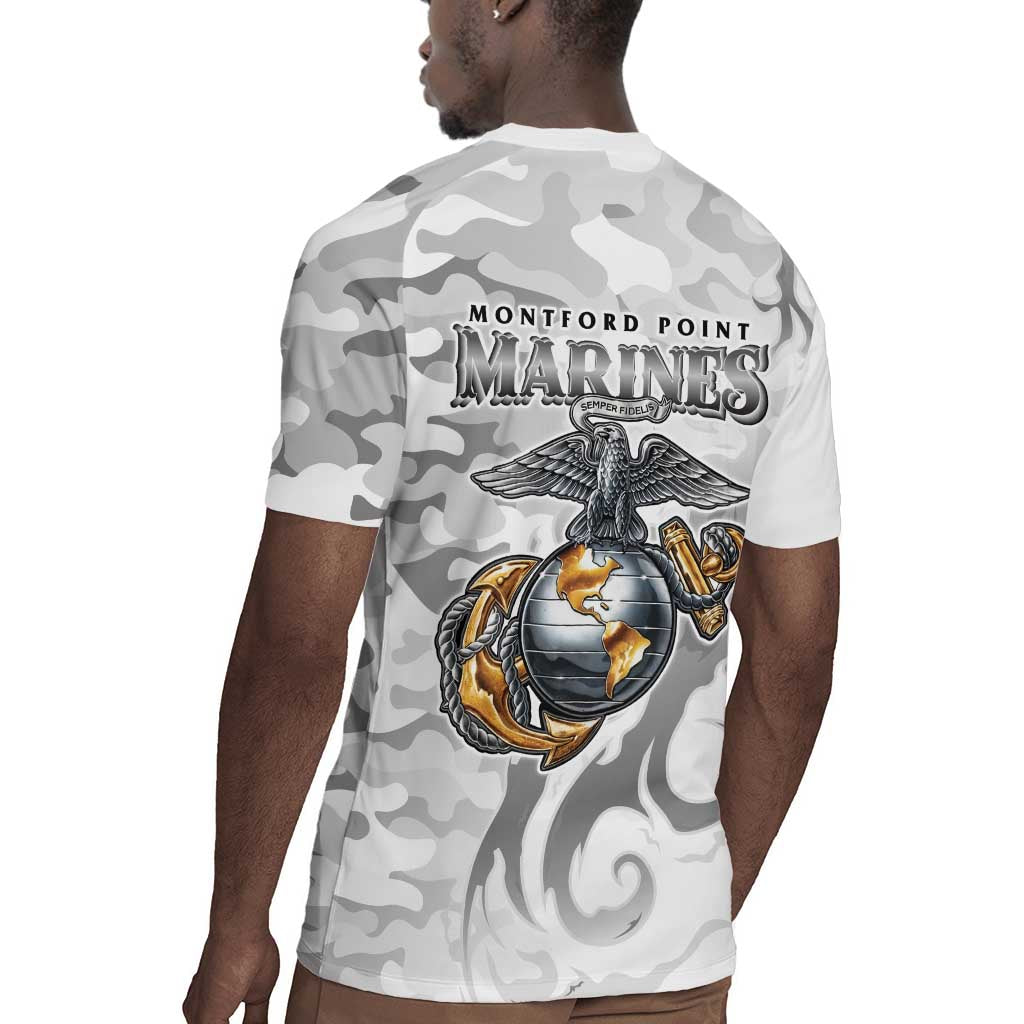 Montford Point Marines Rugby Jersey Flame Fire Military White Camo
