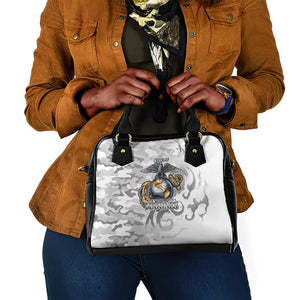 Montford Point Marines Shoulder Handbag Flame Fire Military White Camo