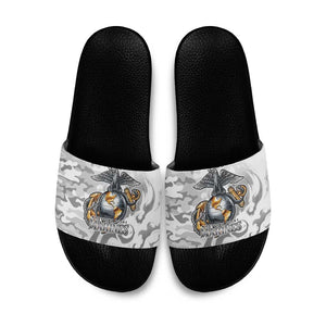 Montford Point Marines Slide Sandals Flame Fire Military White Camo