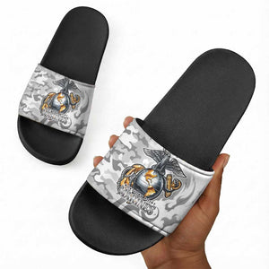 Montford Point Marines Slide Sandals Flame Fire Military White Camo