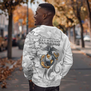 Montford Point Marines Sweatshirt Flame Fire Military White Camo