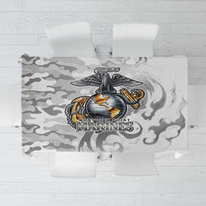 Montford Point Marines Tablecloth Flame Fire Military White Camo