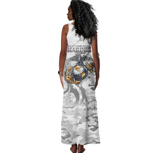 Montford Point Marines Tank Maxi Dress Flame Fire Military White Camo