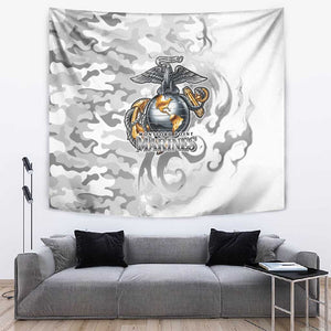 Montford Point Marines Tapestry Flame Fire Military White Camo