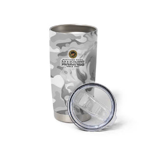 Montford Point Marines Tumbler Cup Flame Fire Military White Camo