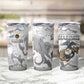 Montford Point Marines Tumbler Cup Flame Fire Military White Camo