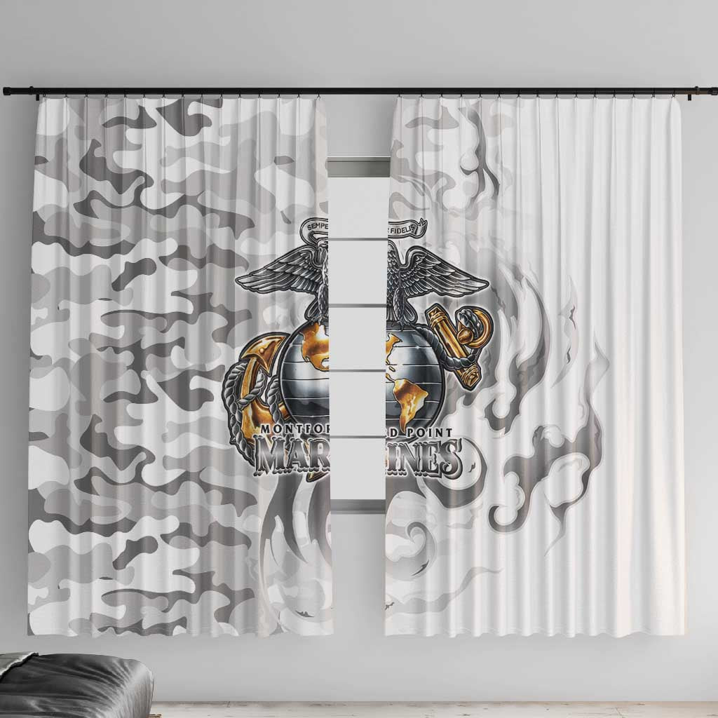 Montford Point Marines Window Curtain Flame Fire Military White Camo