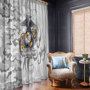Montford Point Marines Window Curtain Flame Fire Military White Camo