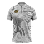 Montford Point Marines Zipper Polo Shirt Flame Fire Military White Camo