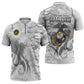 Montford Point Marines Zipper Polo Shirt Flame Fire Military White Camo