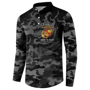 Montford Point Marines Button Sweatshirt First To Fight Last to Leave
