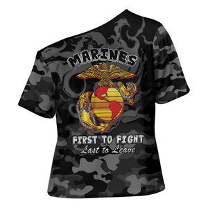 Montford Point Marines Cross Shoulder Shirt First To Fight Last to Leave