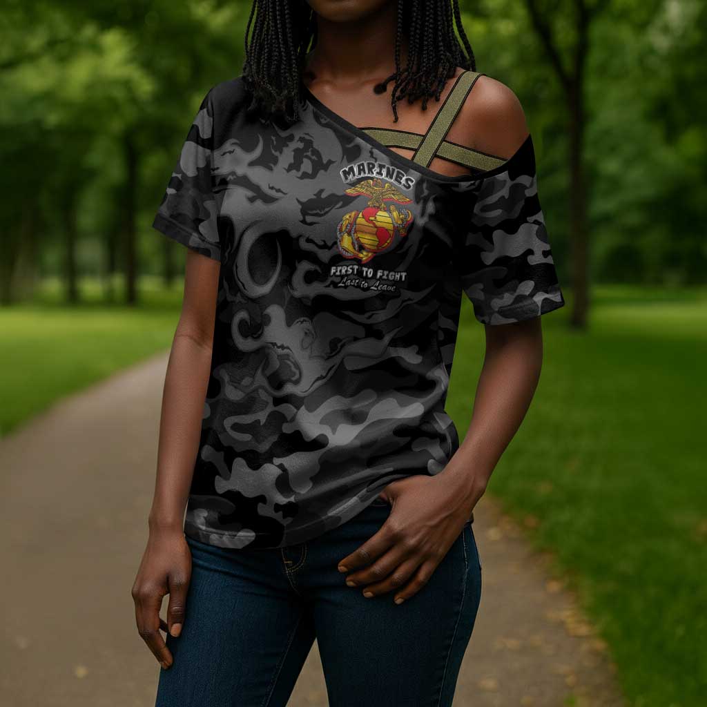 Montford Point Marines Cross Shoulder Shirt First To Fight Last to Leave