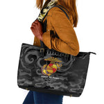 Montford Point Marines Leather Tote Bag First To Fight Last to Leave