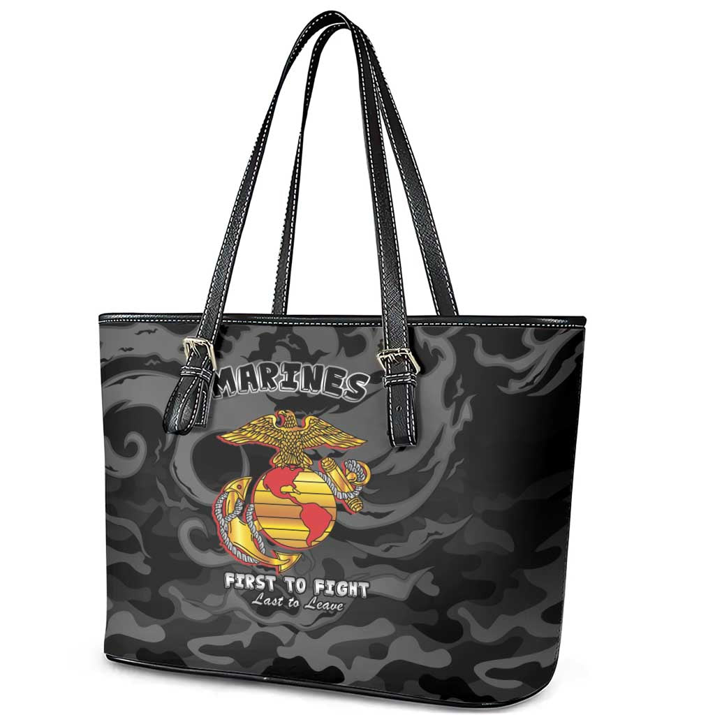 Montford Point Marines Leather Tote Bag First To Fight Last to Leave