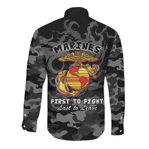 Montford Point Marines Long Sleeve Button Shirt First To Fight Last to Leave