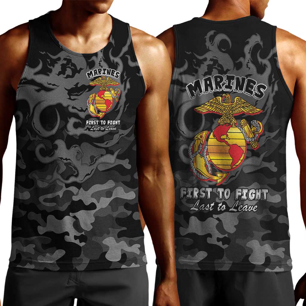 Montford Point Marines Men Tank Top First To Fight Last to Leave