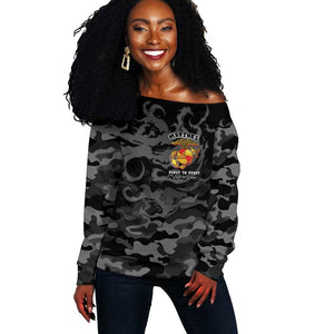 Montford Point Marines Off Shoulder Sweater First To Fight Last to Leave