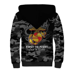 Montford Point Marines Sherpa Hoodie First To Fight Last to Leave