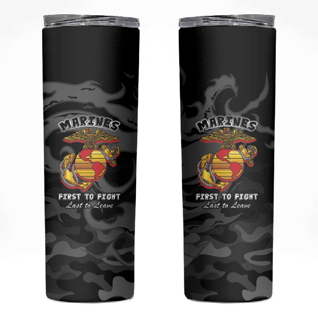 Montford Point Marines Skinny Tumbler First To Fight Last to Leave
