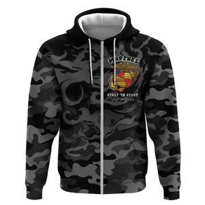 Montford Point Marines Zip Hoodie First To Fight Last to Leave