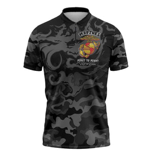 Montford Point Marines Zipper Polo Shirt First To Fight Last to Leave