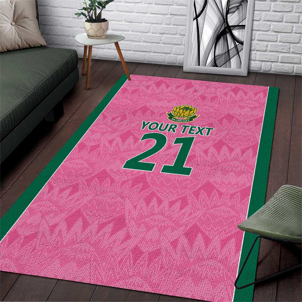 Pink South Africa Cricket Custom Area Rug African King Proteas Be Way Pink