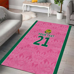 Pink South Africa Cricket Custom Area Rug African King Proteas Be Way Pink