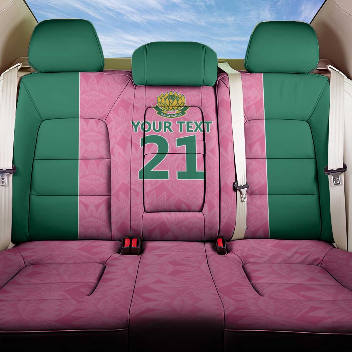 Pink South Africa Cricket Custom Back Car Seat Cover African King Proteas Be Way Pink