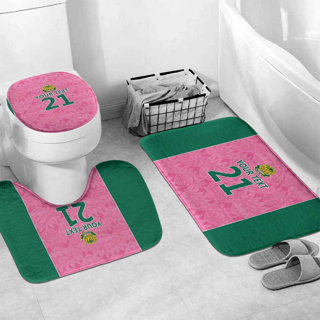 Pink South Africa Cricket Custom Bathroom Set African King Proteas Be Way Pink