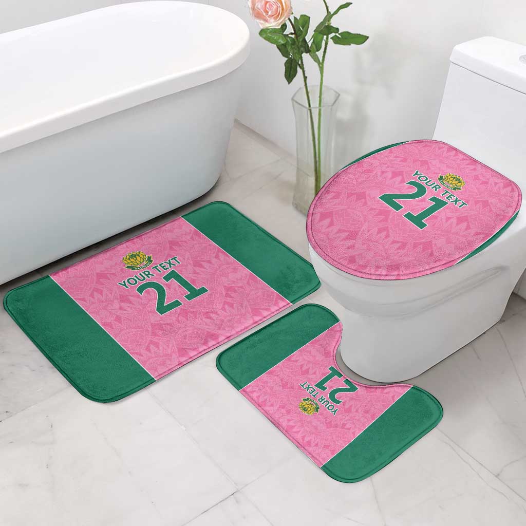 Pink South Africa Cricket Custom Bathroom Set African King Proteas Be Way Pink