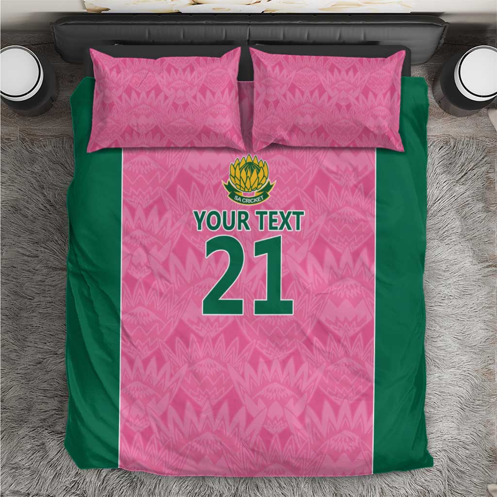 Pink South Africa Cricket Custom Bedding Set African King Proteas Be Way Pink