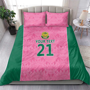 Pink South Africa Cricket Custom Bedding Set African King Proteas Be Way Pink