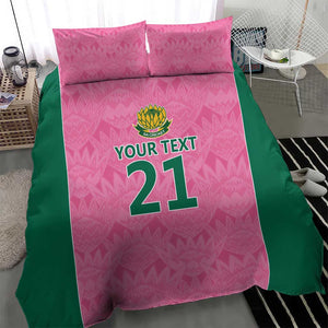 Pink South Africa Cricket Custom Bedding Set African King Proteas Be Way Pink