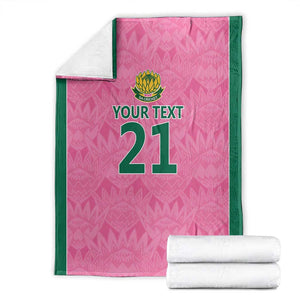 Pink South Africa Cricket Custom Blanket African King Proteas Be Way Pink