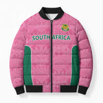 Pink South Africa Cricket Custom Bomber Puffer Jacket African King Proteas Be Way Pink