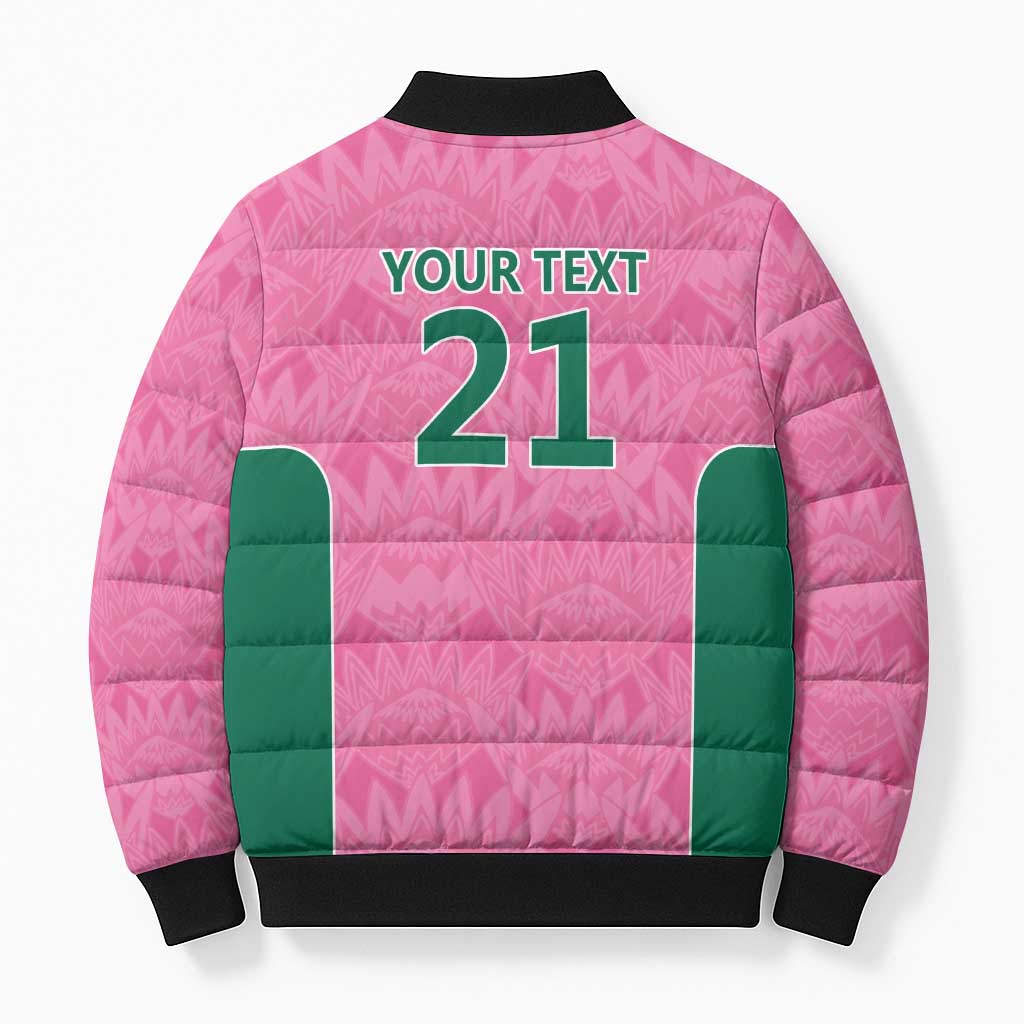Pink South Africa Cricket Custom Bomber Puffer Jacket African King Proteas Be Way Pink
