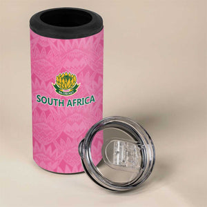 Pink South Africa Cricket Custom 4 in 1 Can Cooler Tumbler African King Proteas Be Way Pink