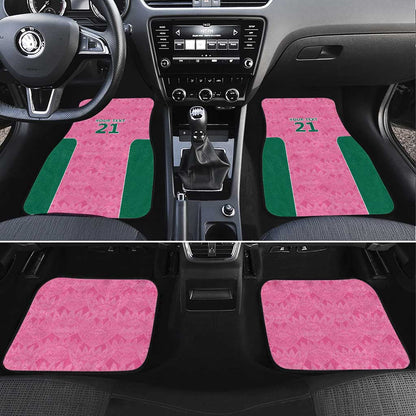 Pink South Africa Cricket Custom Car Mats African King Proteas Be Way Pink
