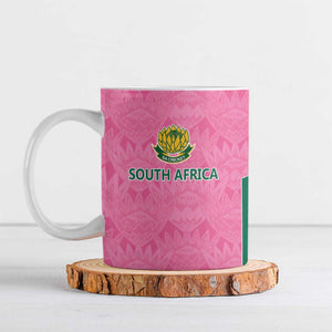 Pink South Africa Cricket Custom Ceramic Mug African King Proteas Be Way Pink