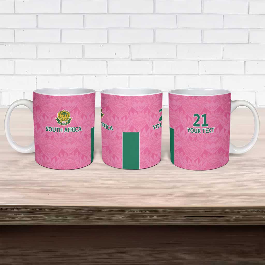 Pink South Africa Cricket Custom Ceramic Mug African King Proteas Be Way Pink