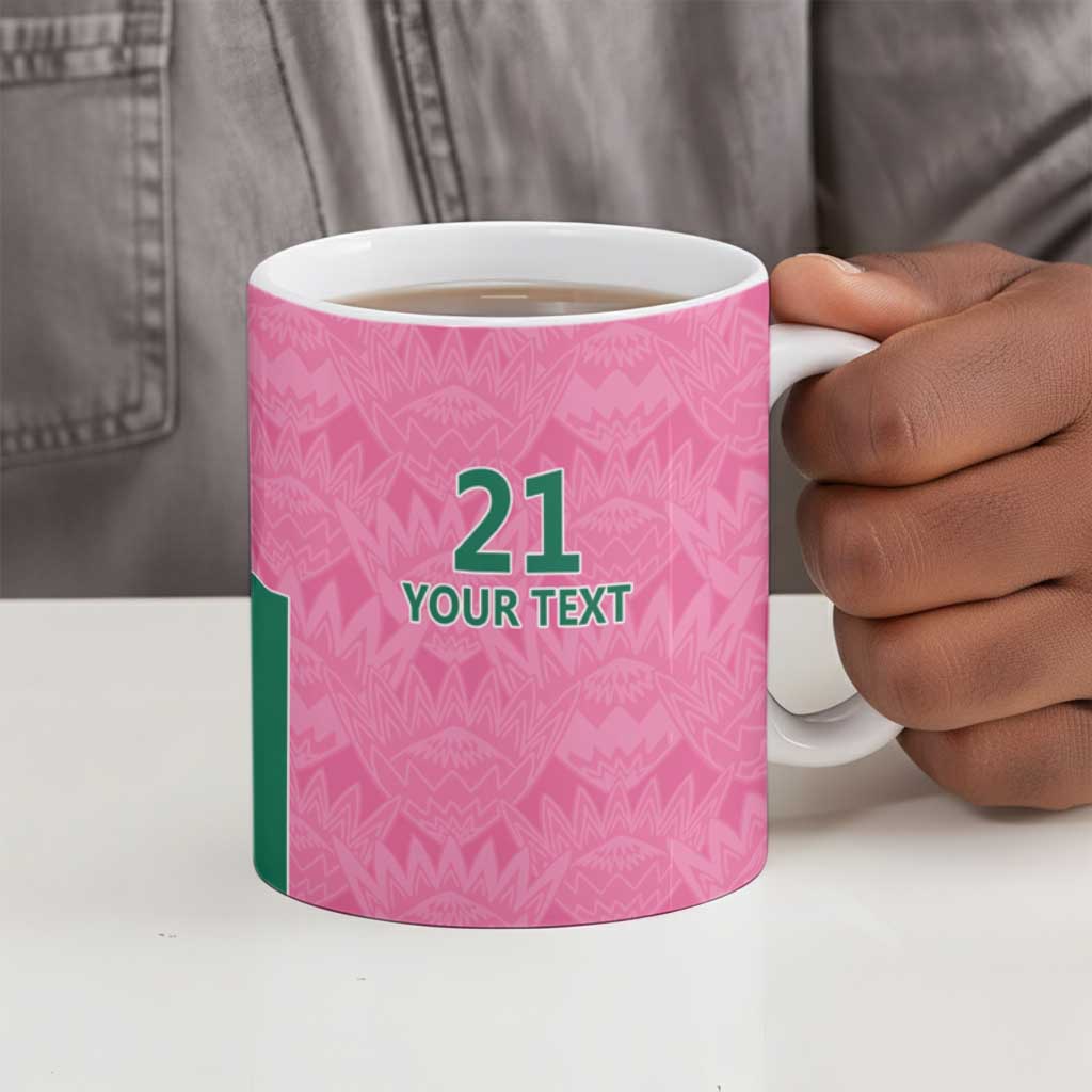 Pink South Africa Cricket Custom Ceramic Mug African King Proteas Be Way Pink