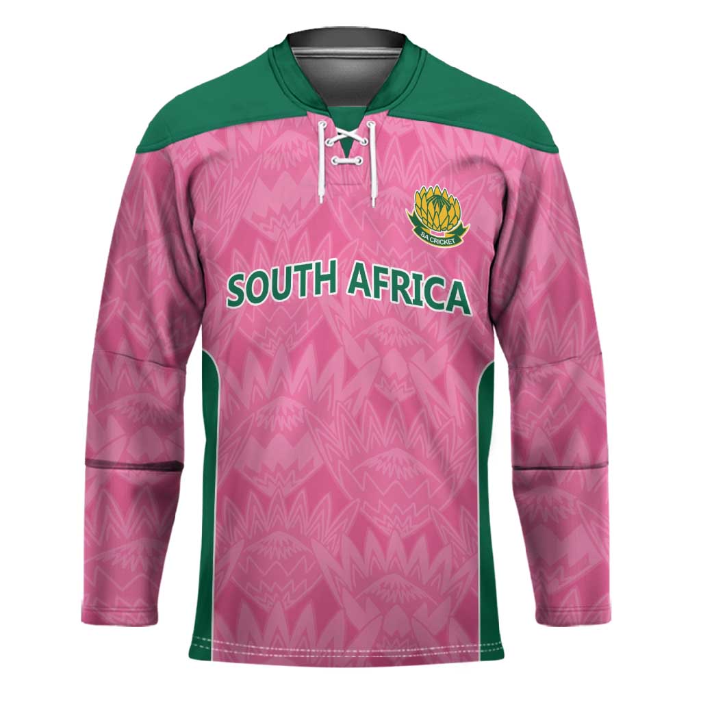 Pink South Africa Cricket Custom Hockey Jersey African King Proteas Be Way Pink