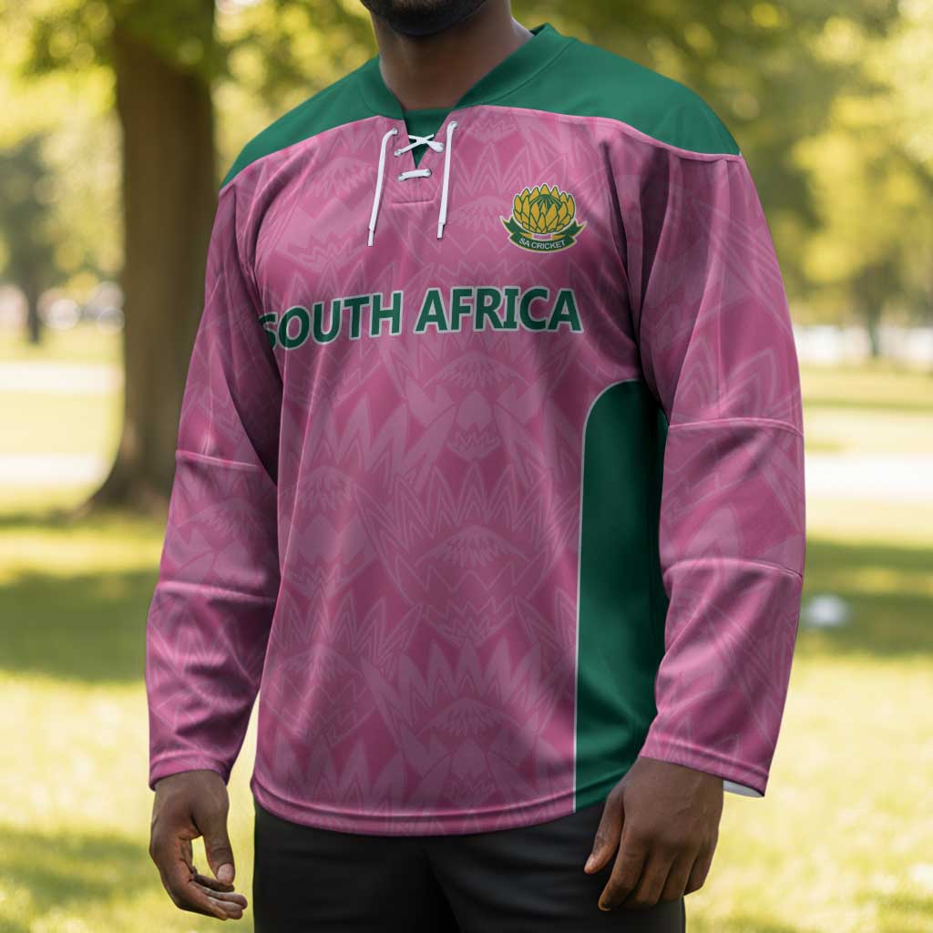 Pink South Africa Cricket Custom Hockey Jersey African King Proteas Be Way Pink