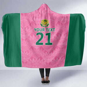 Pink South Africa Cricket Custom Hooded Blanket African King Proteas Be Way Pink