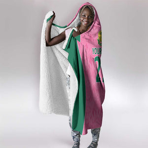 Pink South Africa Cricket Custom Hooded Blanket African King Proteas Be Way Pink